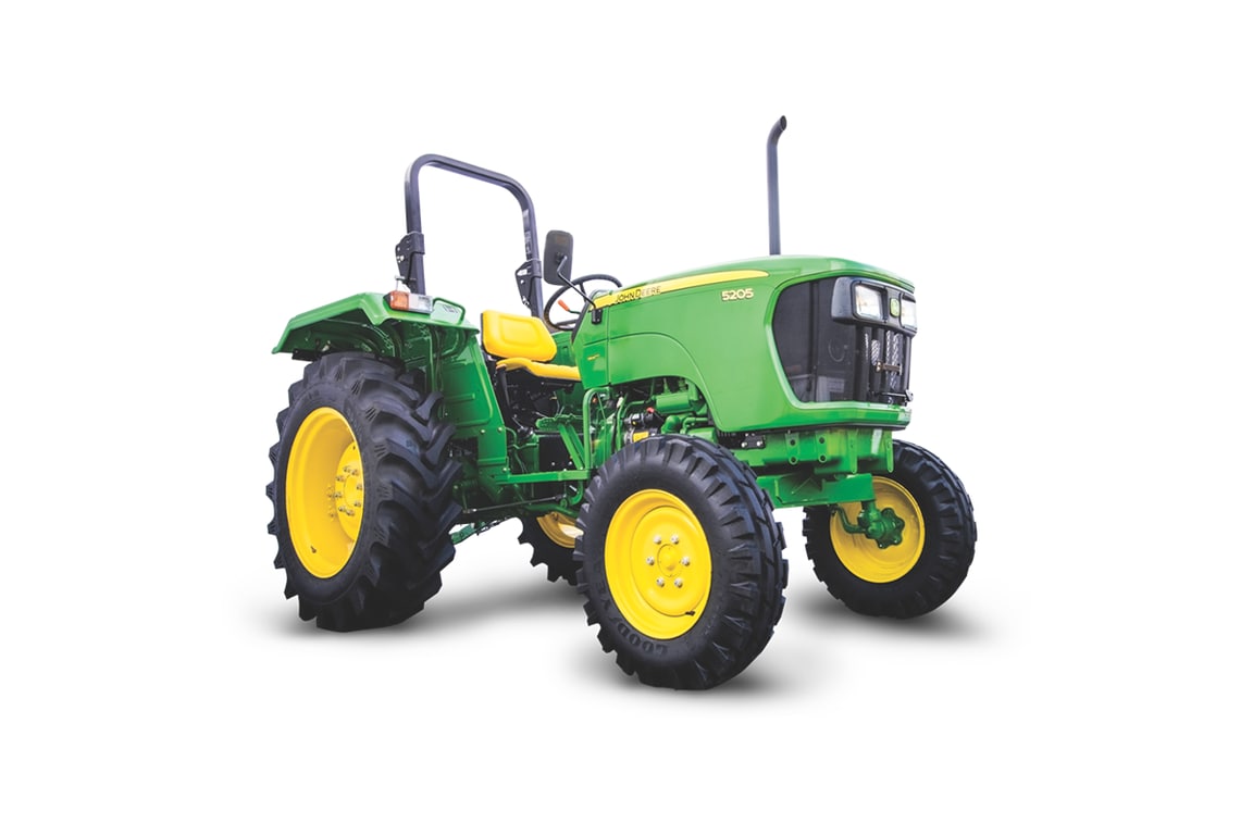 John Deere ಟ್ರ&zwj;್ಯಾಕ್ಟರ&zwj;್ , 48 HP, ಮಾದರಿ 5205, ಬಲ ಪ್ರೊಫೈಲ್